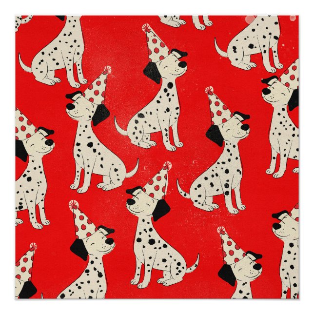 Poster Anniversaire de chien vintage (Devant)