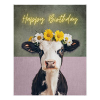Anniversaire de la vache à fleurs drôle