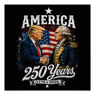 Poster Anniversaire de l'Amérique 250e Trump Washington