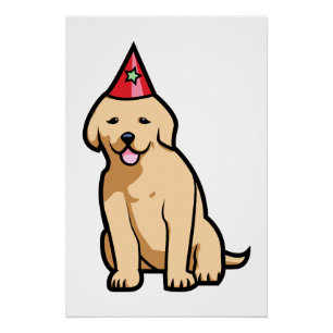 Poster Anniversaire des chiots Golden Retriever