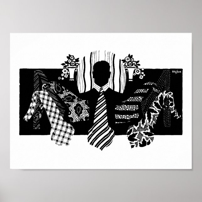 Poster Annonce Cravate vintage des années 1920 (Devant)