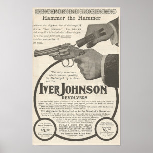 Poster Annonce de 1904 pour révolver Iver Johnson