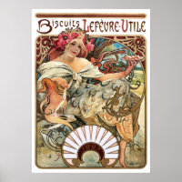 Annonce de cookies Art nouveau par Alphonse Mucha