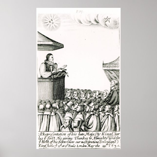 Poster Annonce de la naissance du fils de Charles Ier (Devant)