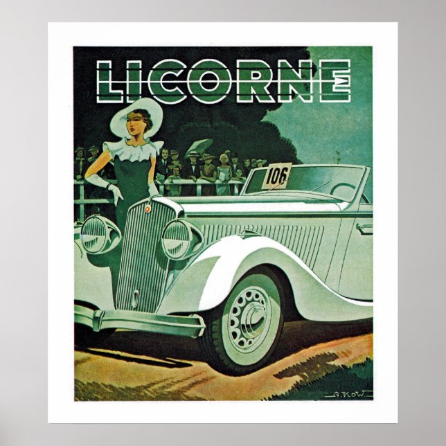 Poster Annonce de licence d'automobile (Devant)