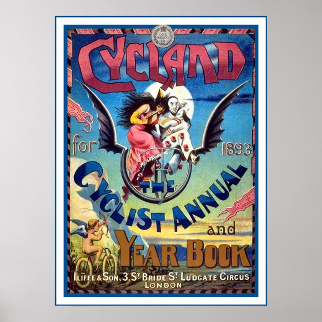 Poster : Annonce Vintage - Cycliste Année Livre (Devant)
