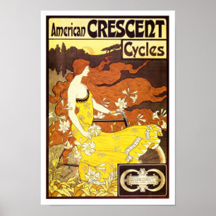 Poster Annonce vintage de bicyclette de Nouveau d'art