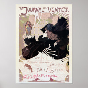 Poster Annonce vintage de la revue d'enchères Art nouveau