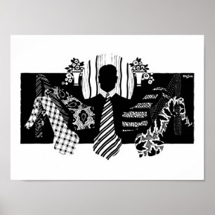 Poster Annonce vintage des cravates des hommes des années