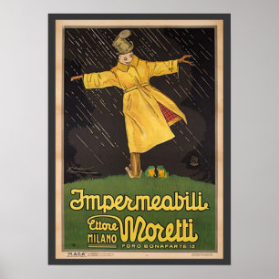 Poster Annonce vintage Raincoat Italien
