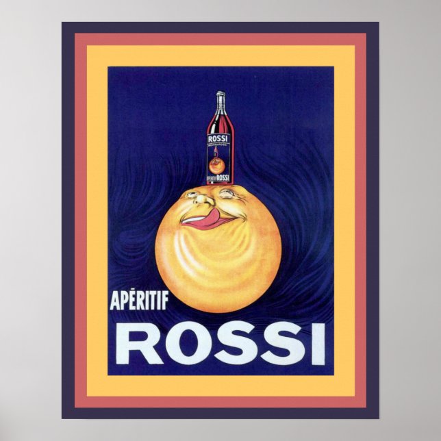 Poster Annonce Vintage Rossi Apertif 16 x 20 (Devant)