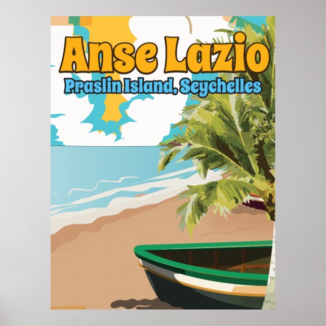 Poster Anse Lazio Praslin Island, Seychelles (Devant)