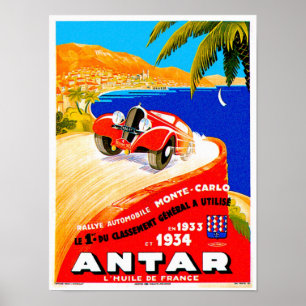 Poster Antar Gas ~ Publicité Vintage Auto Road