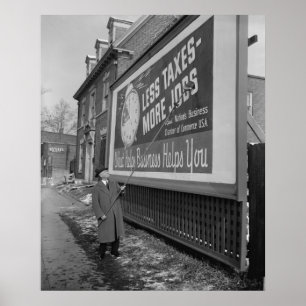 Poster anti-impôt, années 30