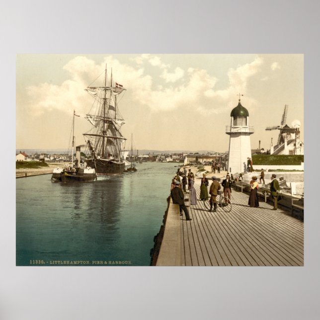 Poster Antique Angleterre, Littlehampton Pier, Sussex Roy (Devant)