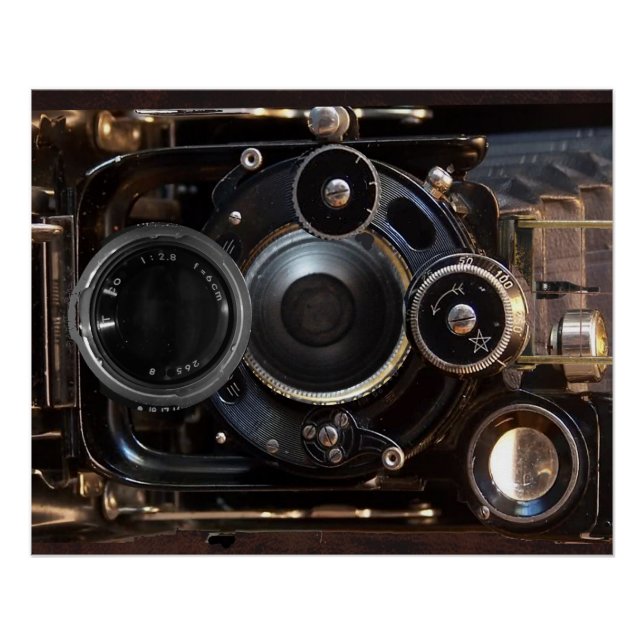 Poster Antique Caméra Photographie Vintage Lens Film (Devant)