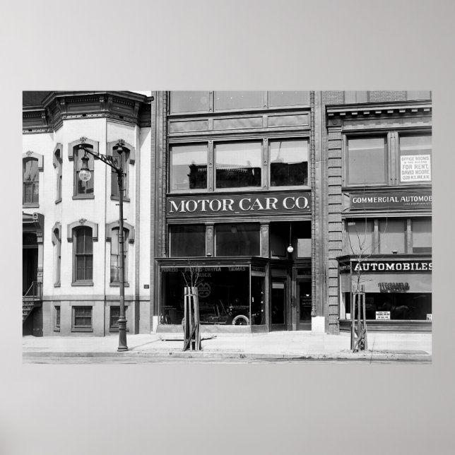 Poster Antique concession automobile, début des années 19 (Devant)