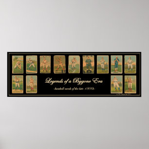 Poster antique de la carte de baseball vintage