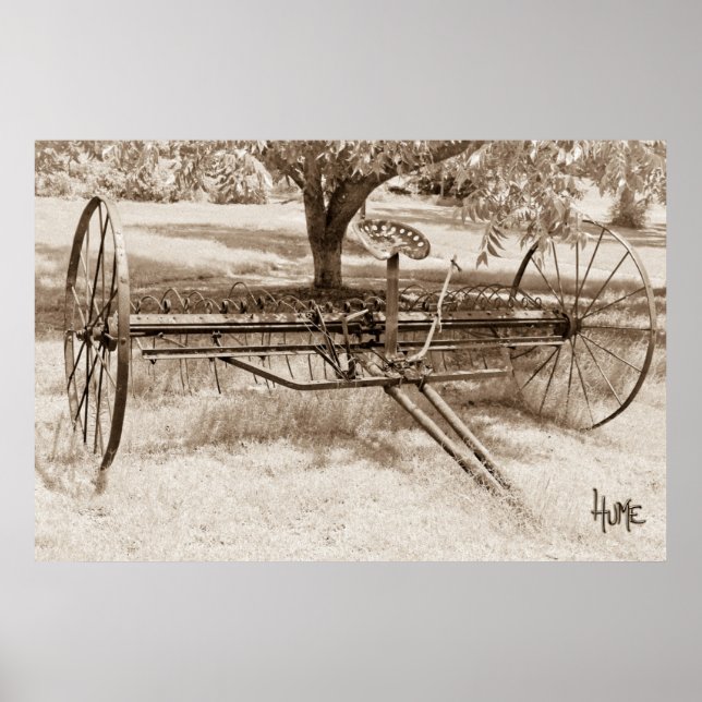 Poster Antique Hay Rake (Devant)