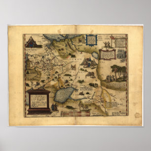 Poster Antique Map of Russia ORTELIUS ATLAS 1570 A.D.