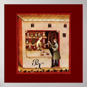 Poster ANTIQUE PHARMACIE, Pharmaciste, Médecine, Pharmaci