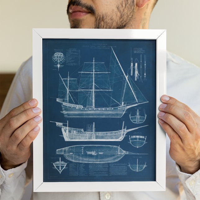 Poster Antique Ship Blueprint I (Créateur téléchargé)