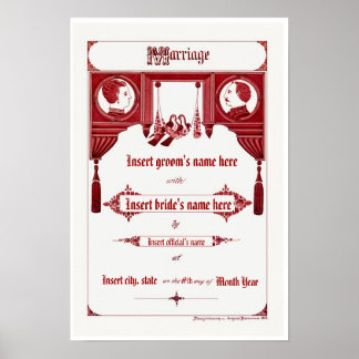 Poster Antique / Vintage Mariage Record