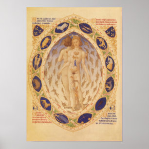 Poster Antique Zodiaque céleste, Astrologie Vintage