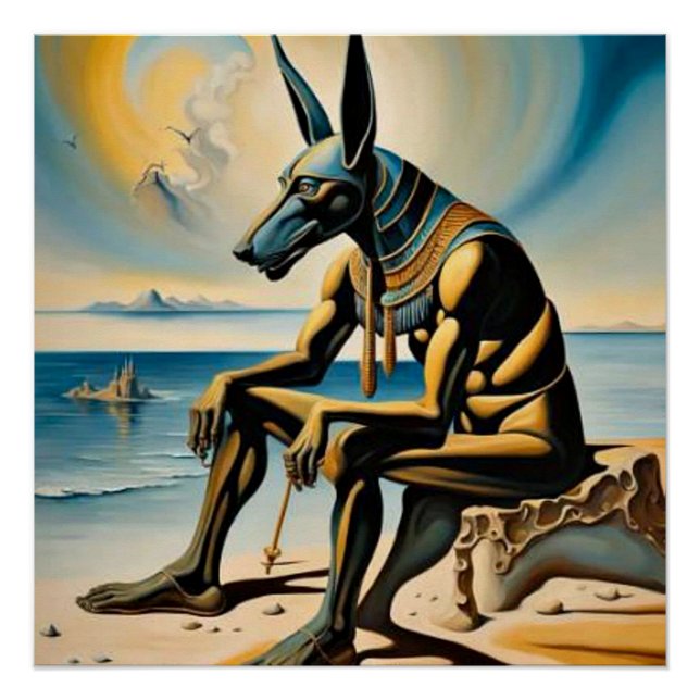Poster Anubis se trouve sur la plage (Devant)