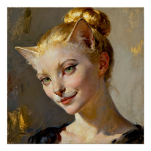 Poster « Anya, méticuleusement satisfaite » – Une feline
