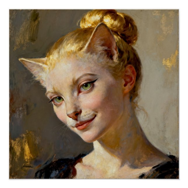 Poster « Anya, méticuleusement satisfaite » – Une feline  (Devant)