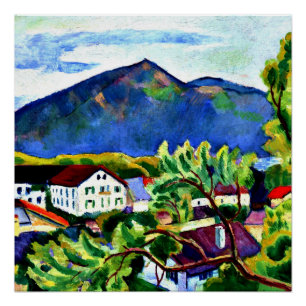 Poster Août Macke - Paysage de printemps à Tegernsee