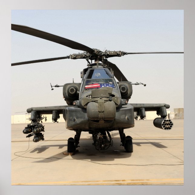 Poster Apache AH-64 (Devant)