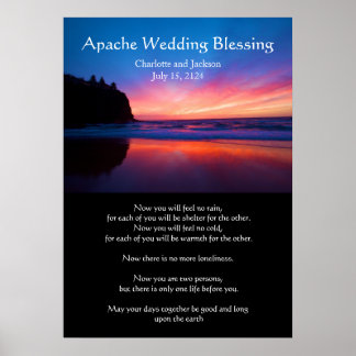 Poster Apache Mariage Bénédiction océan avec une île