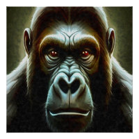 Ape Mountain Gorilla Amusant Visage Caractère Port