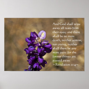 Poster Apocalypse 21:4 Lettres blanches