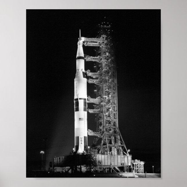 Poster Apollo 11 sur le panneau de lancement (Devant)
