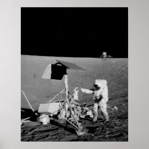 Poster Apollo 12 Astronaut & Lunar Module on the Moon