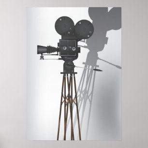 Poster Appareil-photo vintage de Hollywood