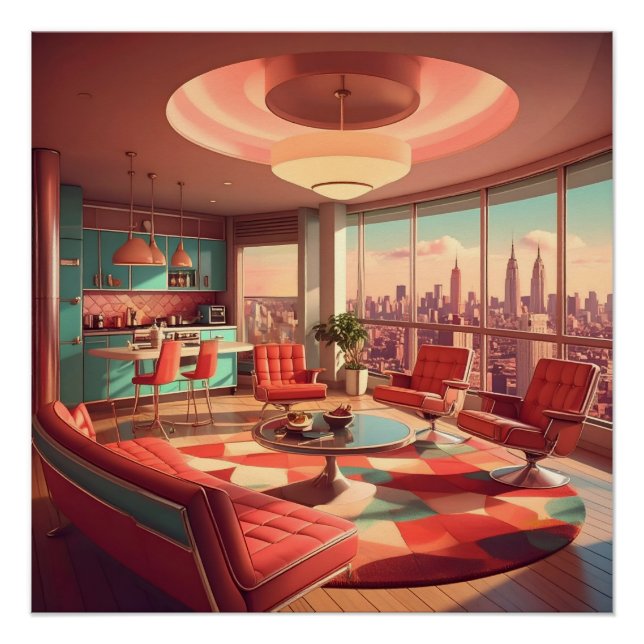 Poster Appartement urbain futuriste atomique (Devant)