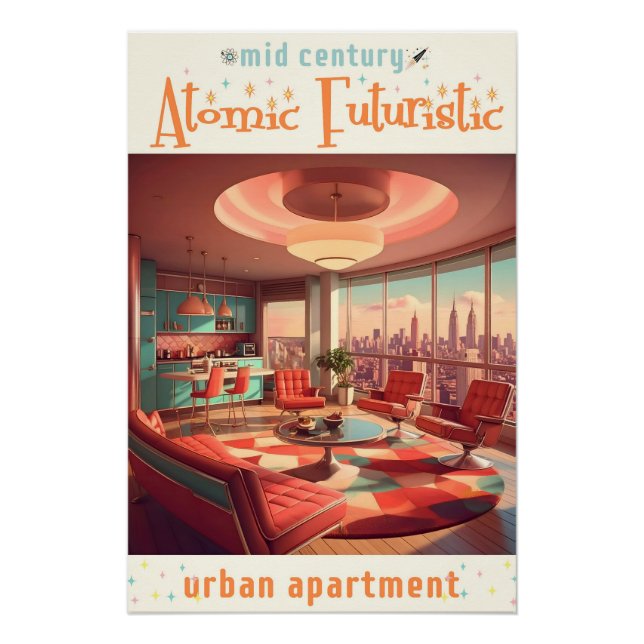 Poster Appartement Urbain Futuriste Atomique (Devant)