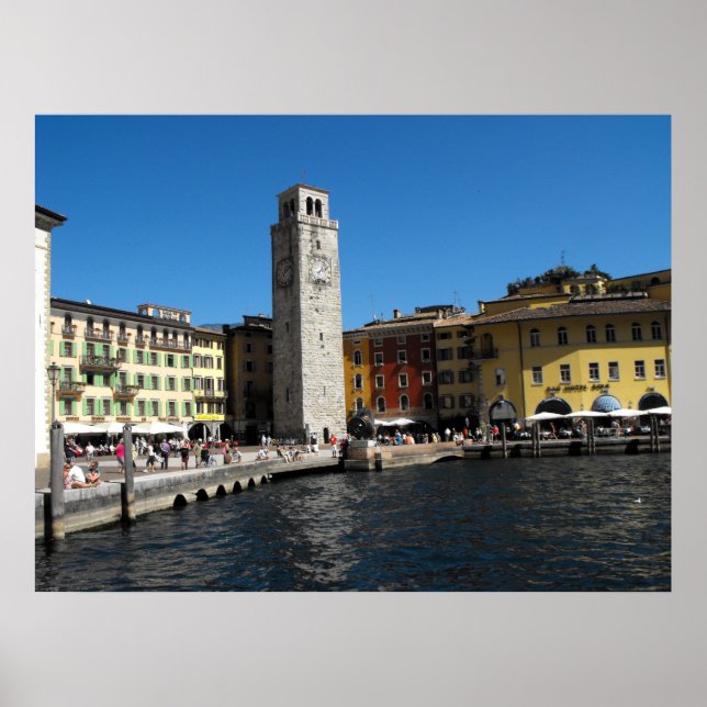 Poster Apponale Tower and harbour at Riva del Garda. (Devant)