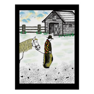 Poster Après une balade en cheval