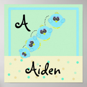 Poster Aqua Baby Bird