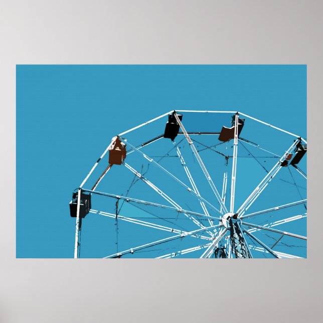 Poster Aqua Blue Ferris Wheel (Devant)