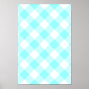 Poster Aqua En vichy Motif