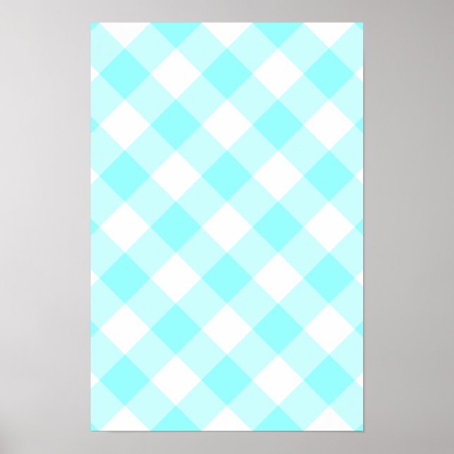 Poster Aqua En vichy Motif (Devant)