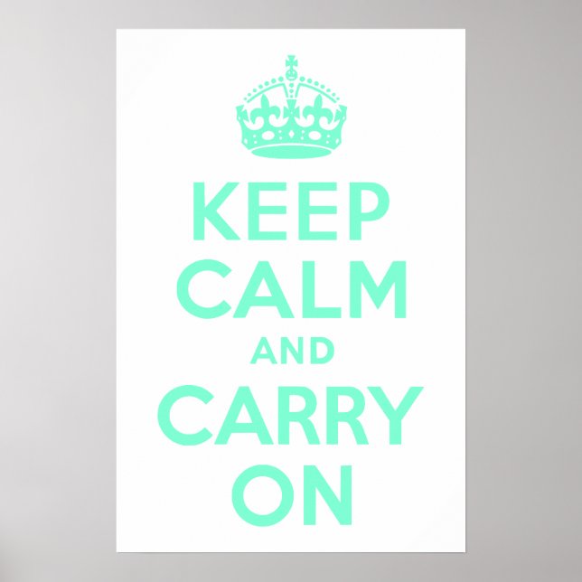 Poster Aquamarine Gardez le calme et continuer (Devant)