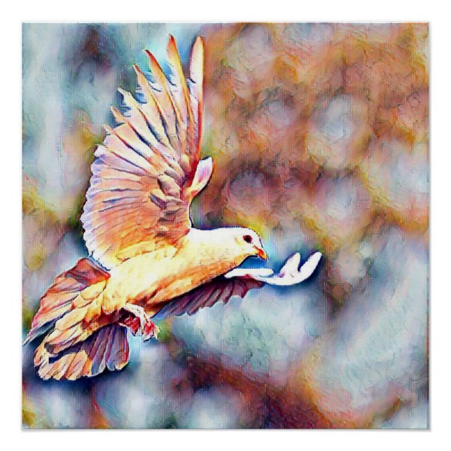 Poster aquarell dove (Devant)
