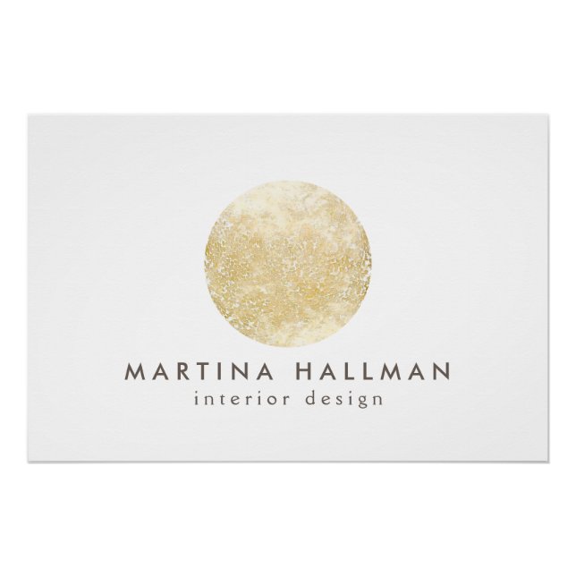 Poster Aquarelle Abstraite Gold Circle Logo Téléchargemen (Devant)